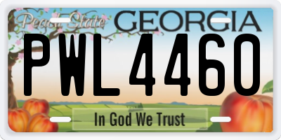 GA license plate PWL4460