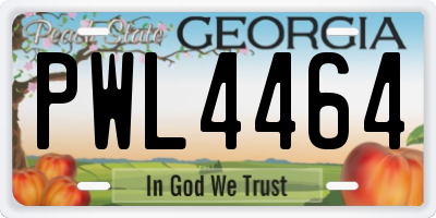 GA license plate PWL4464