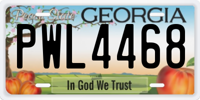 GA license plate PWL4468