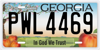 GA license plate PWL4469