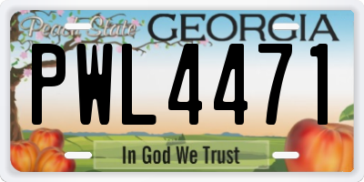 GA license plate PWL4471