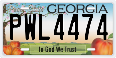 GA license plate PWL4474
