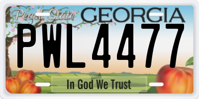 GA license plate PWL4477