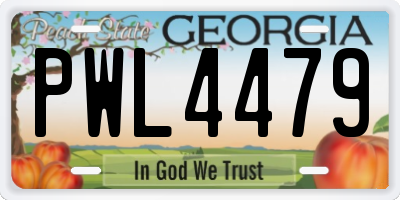 GA license plate PWL4479