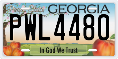 GA license plate PWL4480