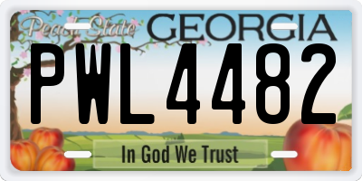 GA license plate PWL4482