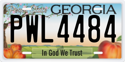 GA license plate PWL4484