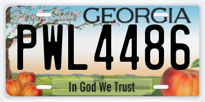 GA license plate PWL4486