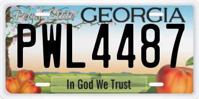 GA license plate PWL4487