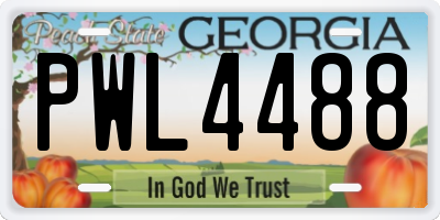 GA license plate PWL4488