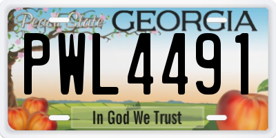 GA license plate PWL4491