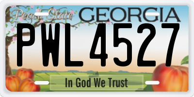 GA license plate PWL4527