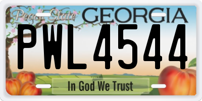 GA license plate PWL4544