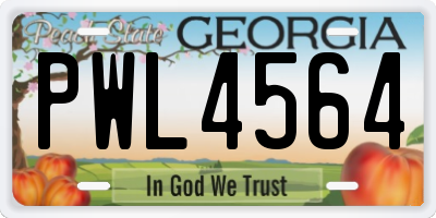 GA license plate PWL4564