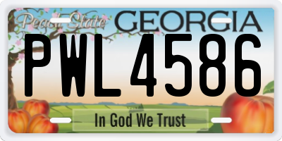 GA license plate PWL4586