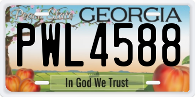 GA license plate PWL4588