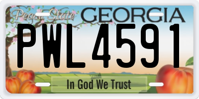 GA license plate PWL4591