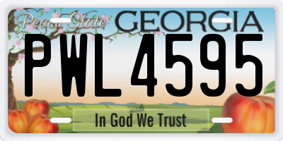 GA license plate PWL4595