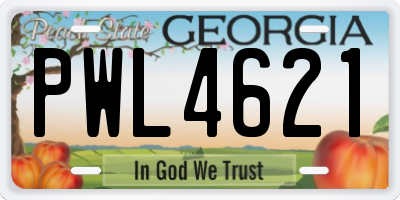 GA license plate PWL4621