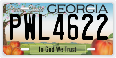 GA license plate PWL4622