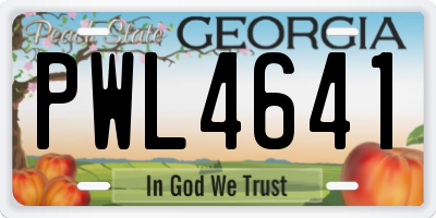 GA license plate PWL4641