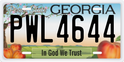 GA license plate PWL4644