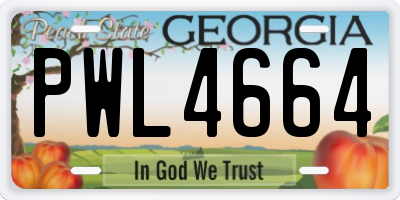 GA license plate PWL4664