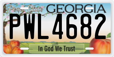 GA license plate PWL4682