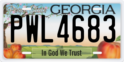 GA license plate PWL4683