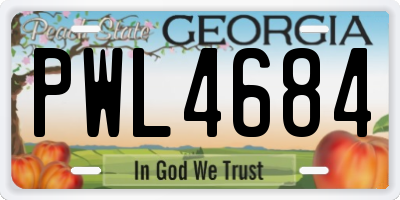 GA license plate PWL4684