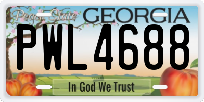 GA license plate PWL4688