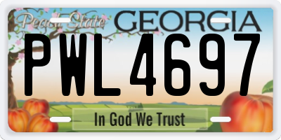 GA license plate PWL4697