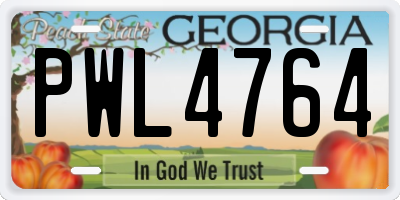 GA license plate PWL4764
