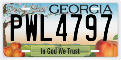 GA license plate PWL4797