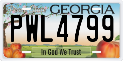 GA license plate PWL4799