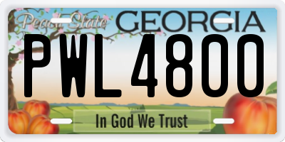 GA license plate PWL4800