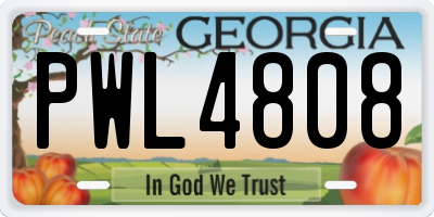 GA license plate PWL4808