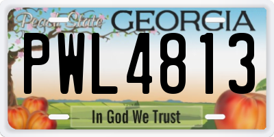 GA license plate PWL4813