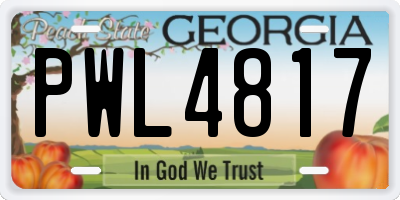 GA license plate PWL4817