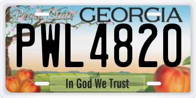 GA license plate PWL4820