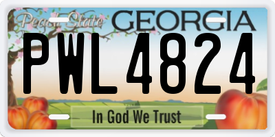 GA license plate PWL4824
