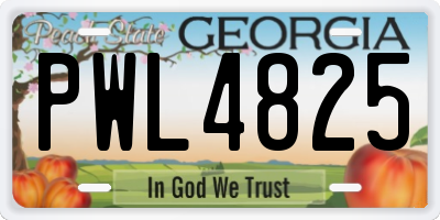 GA license plate PWL4825