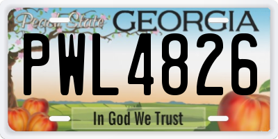 GA license plate PWL4826