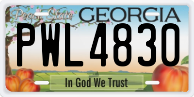GA license plate PWL4830