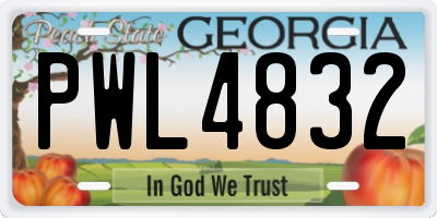 GA license plate PWL4832