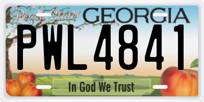 GA license plate PWL4841