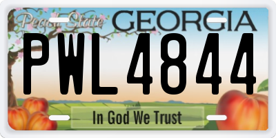 GA license plate PWL4844