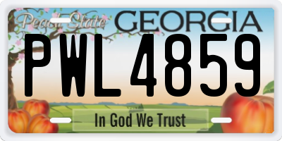 GA license plate PWL4859