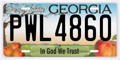 GA license plate PWL4860