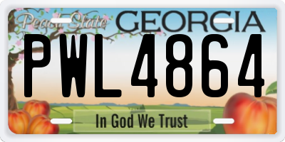 GA license plate PWL4864
